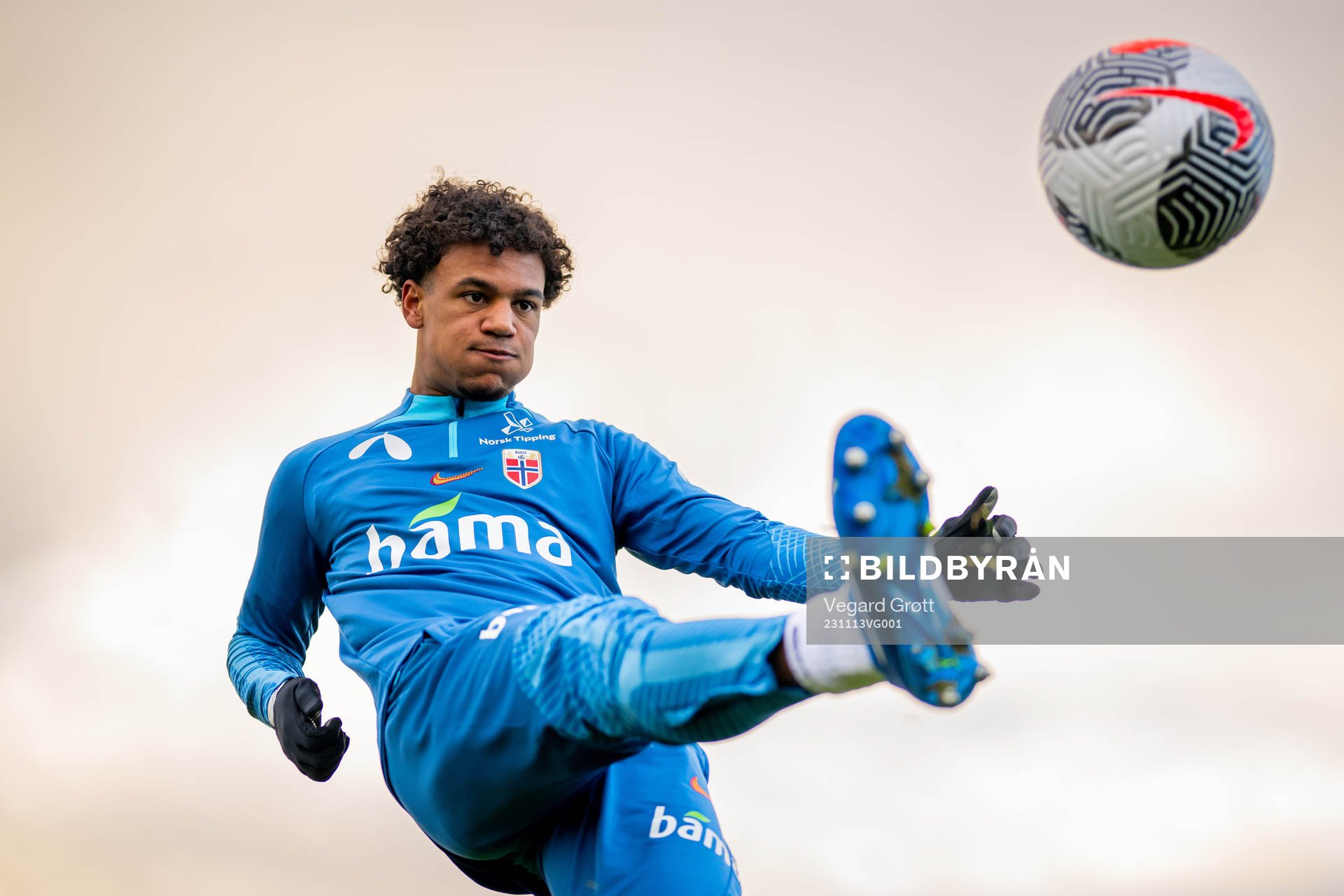 Oscar Bobb of the Norwegian national football team