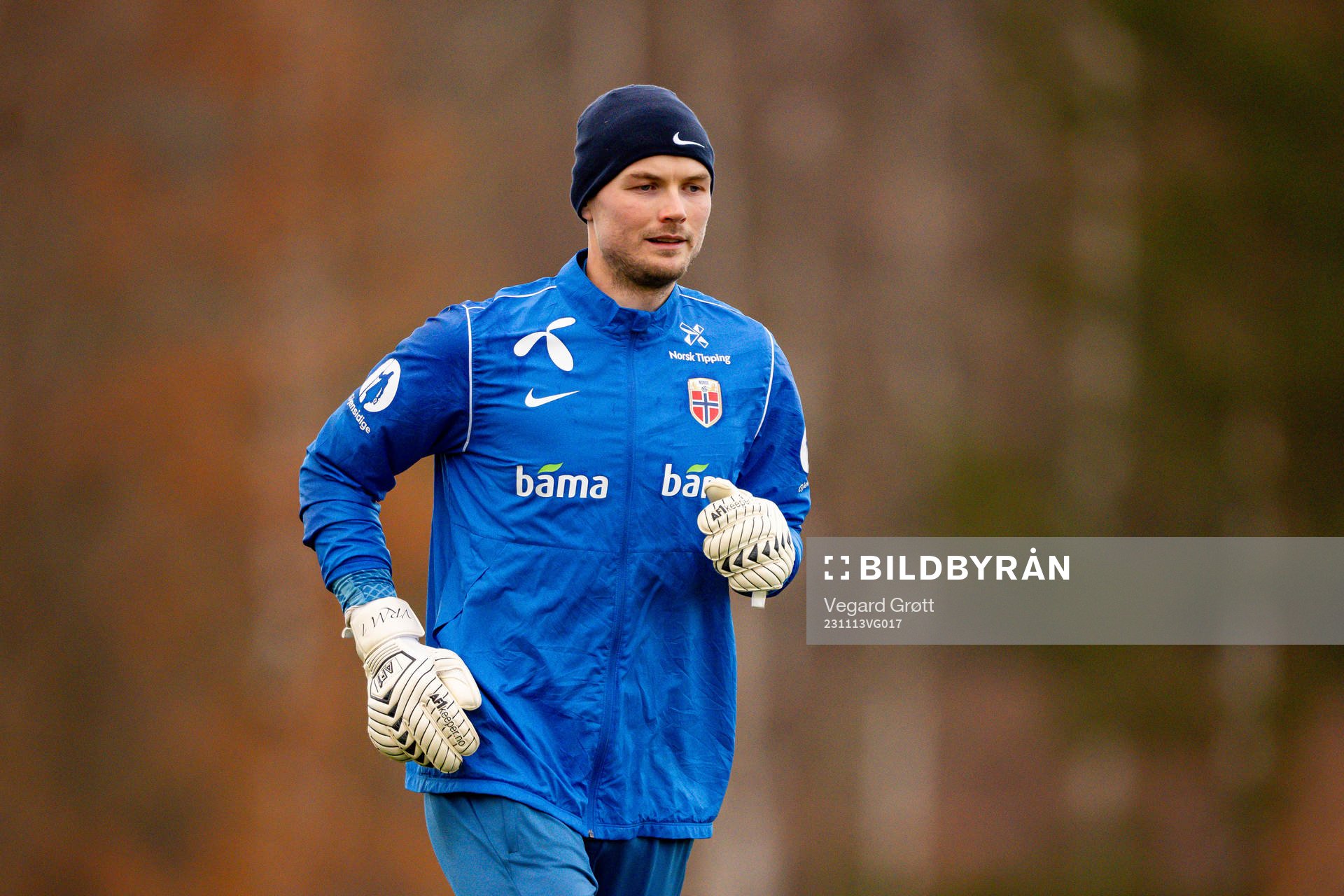 Goalkeeper Viljar Myhra of the Norwegian national football