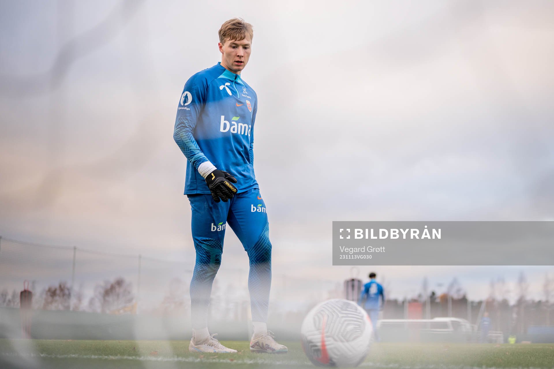 Goalkeeper Mathias Dyngeland of the Norwegian national