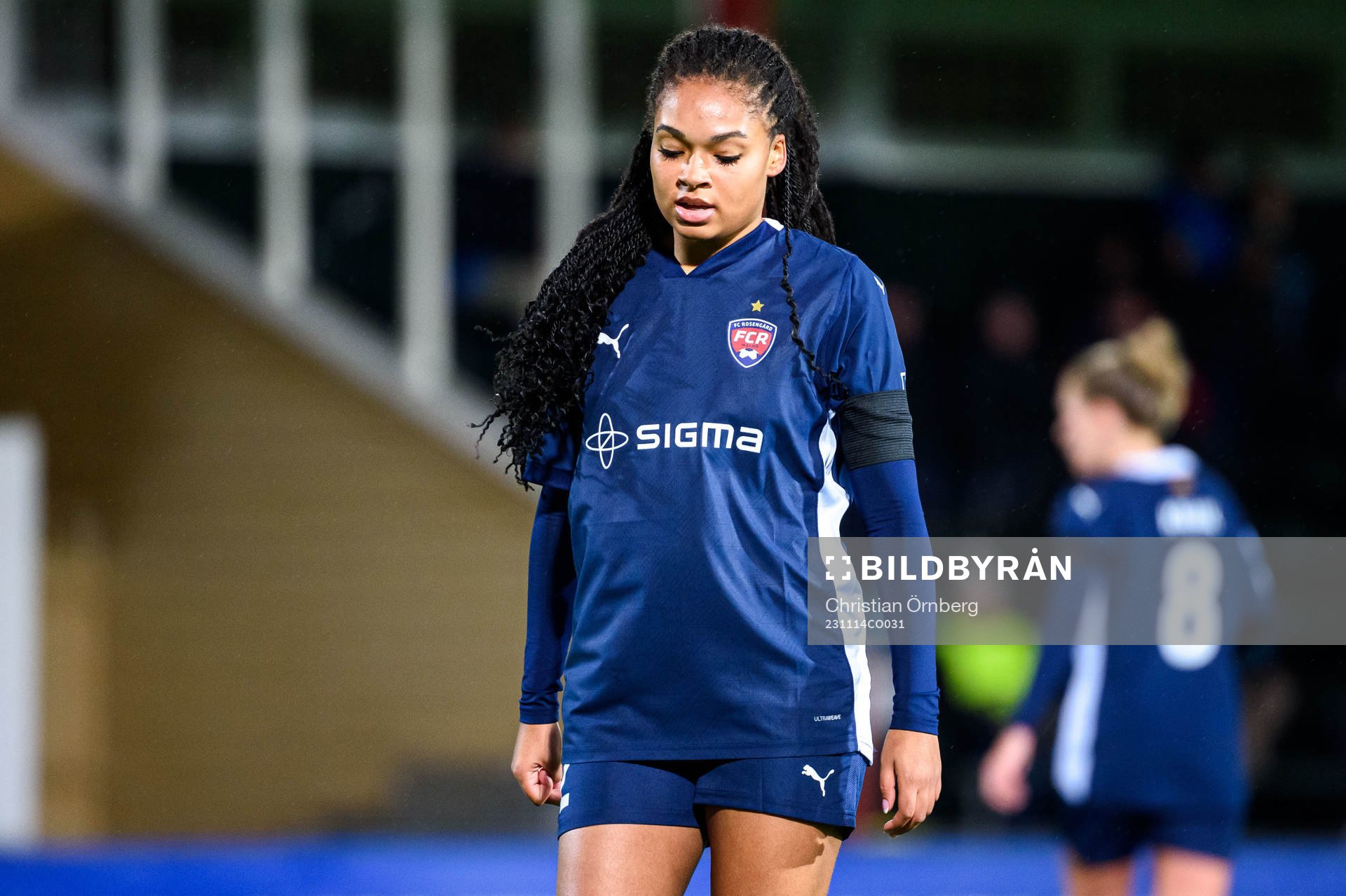 Olivia Schough of FC Rosengård looks dejected
