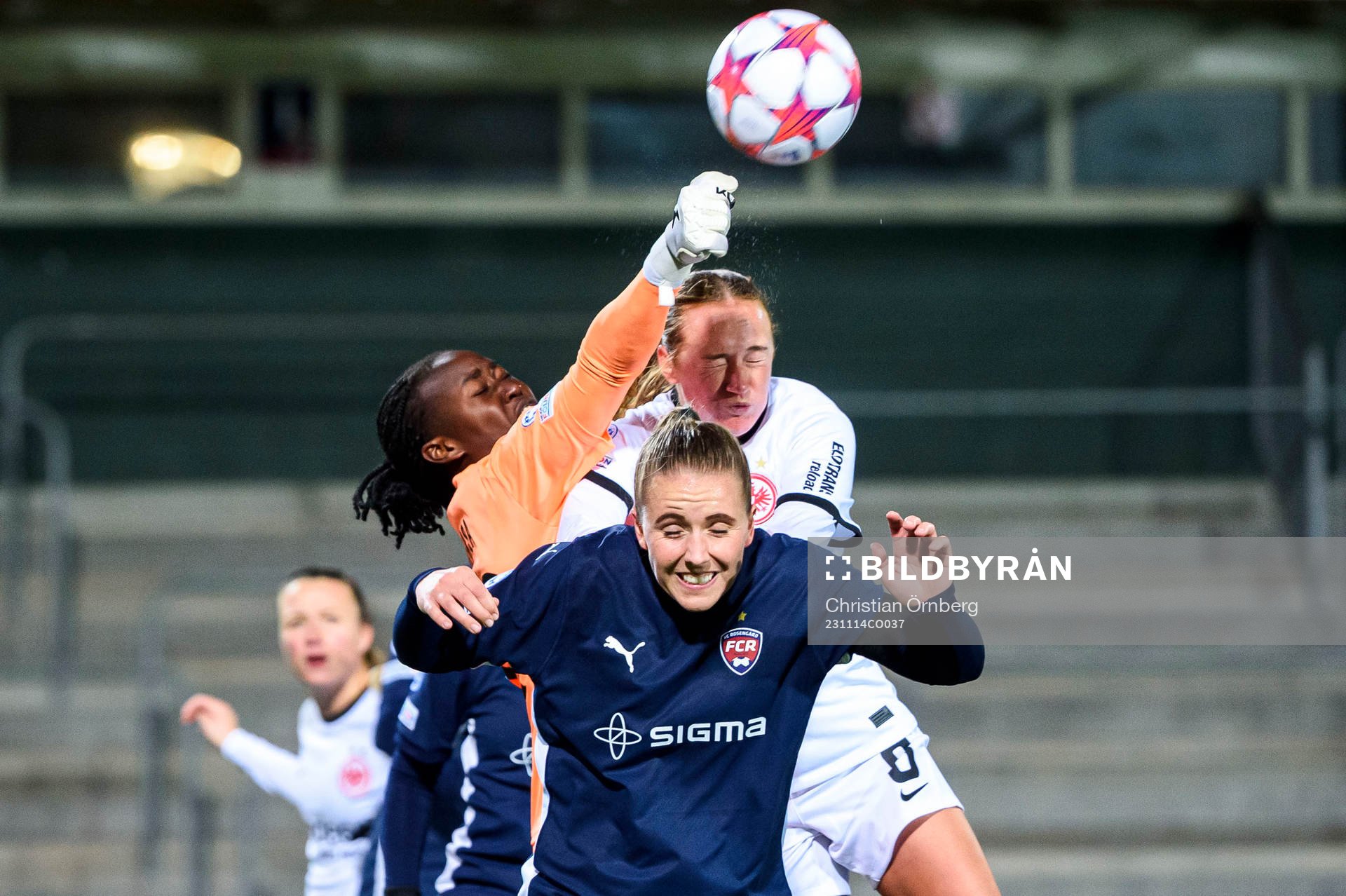 Goalkeeper Angel Mukasa and Gudrun Arnardottir  of FC