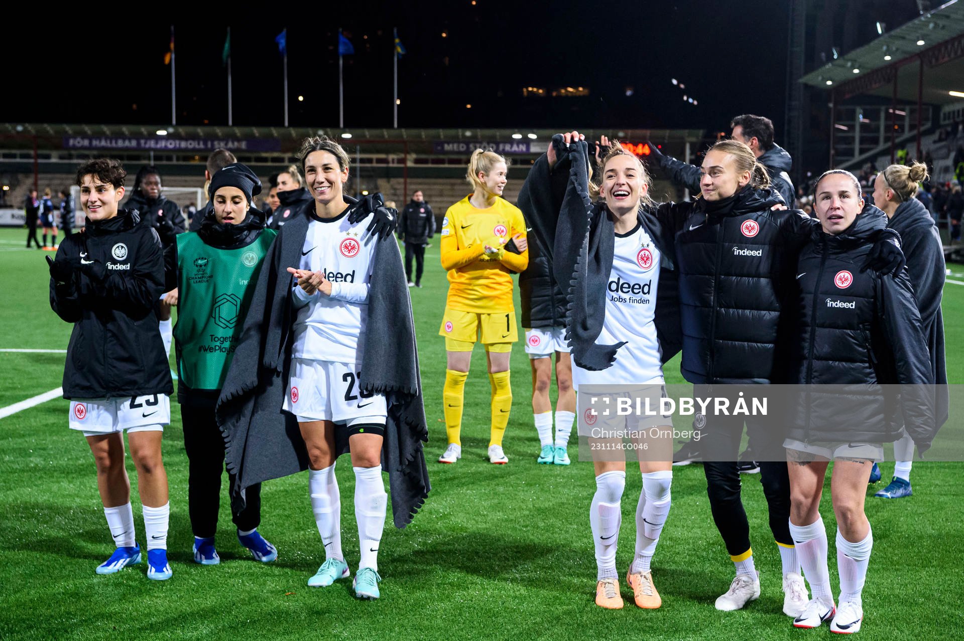 Players of Eintracht Frankfurt celebrate