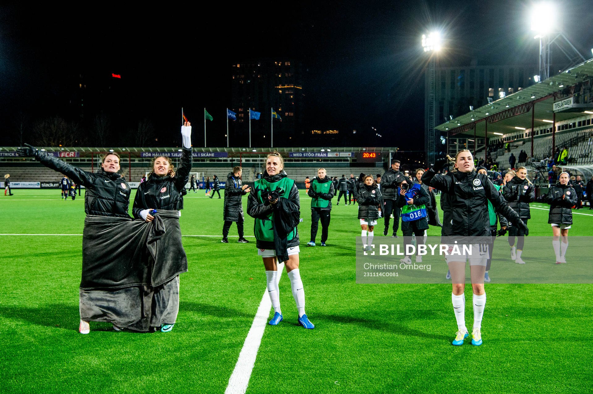Players of Eintracht Frankfurt celebrates