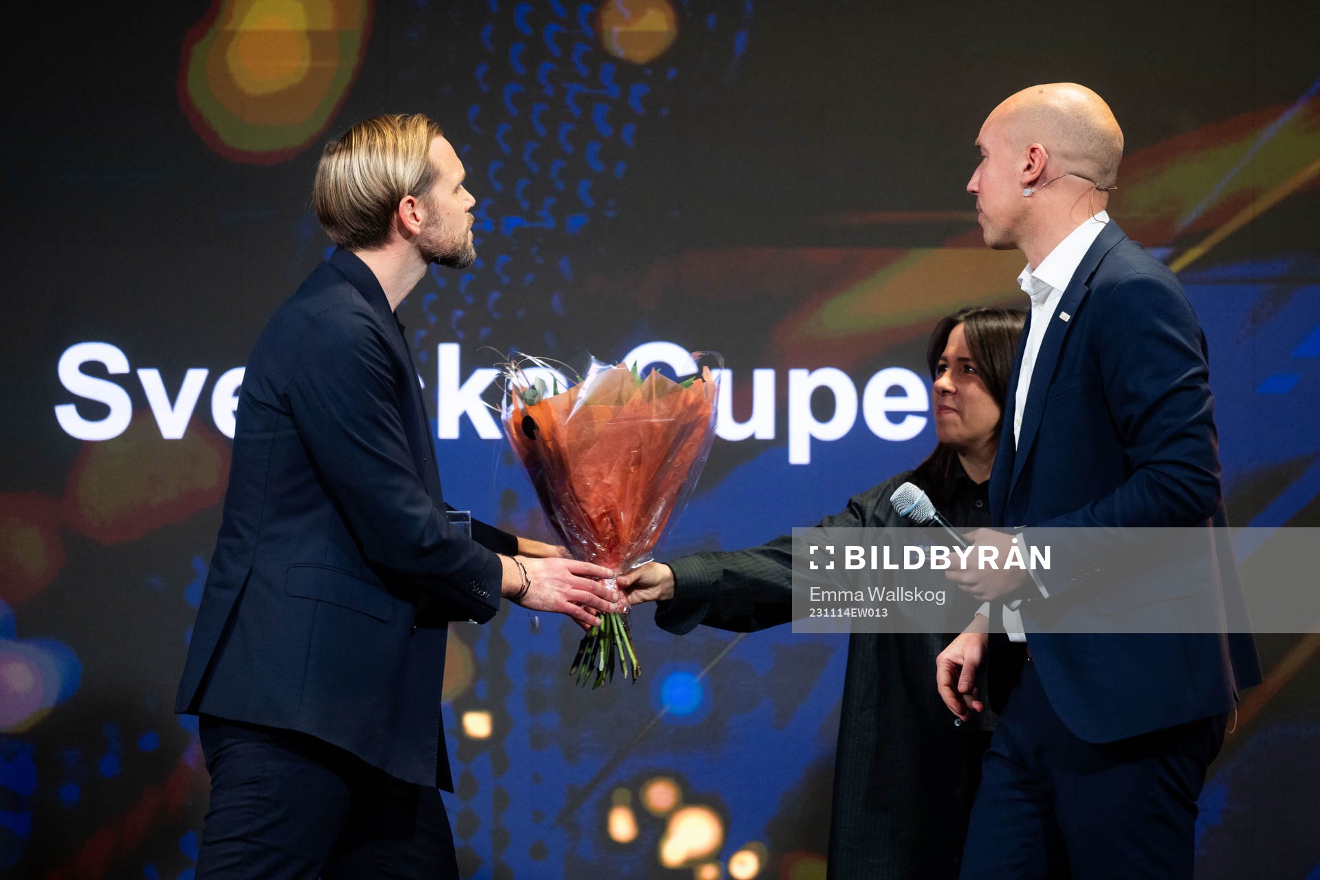 Marcus Jodin, BK Häcken, hyllas för guld i Svenska Cupen under Allsvenskans Stora Pris den 14 november 2023 i Stockholm. 