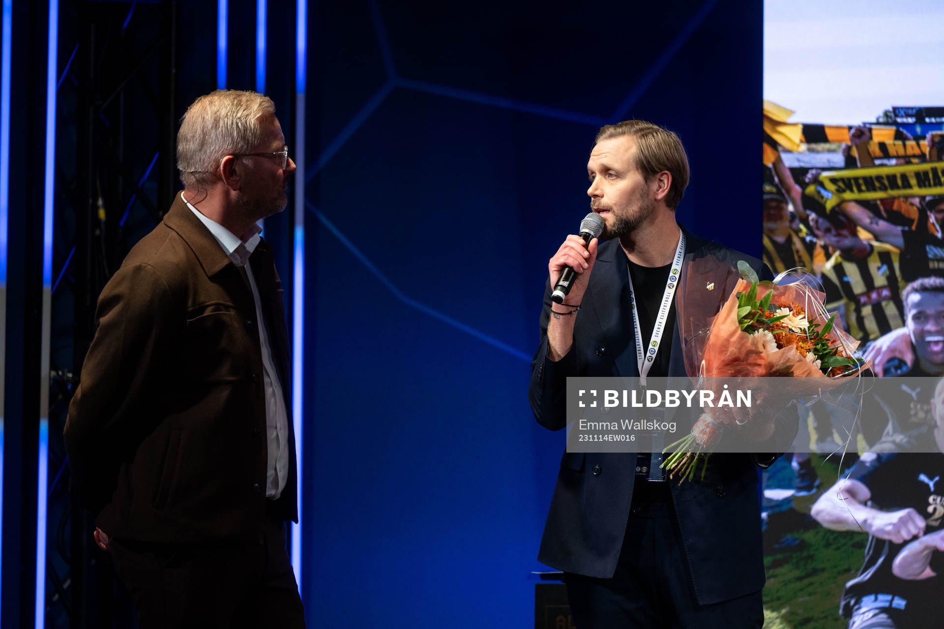 Marcus Jodin, BK Häcken, hyllas för guld i Svenska Cupen under Allsvenskans Stora Pris den 14 november 2023 i Stockholm. 