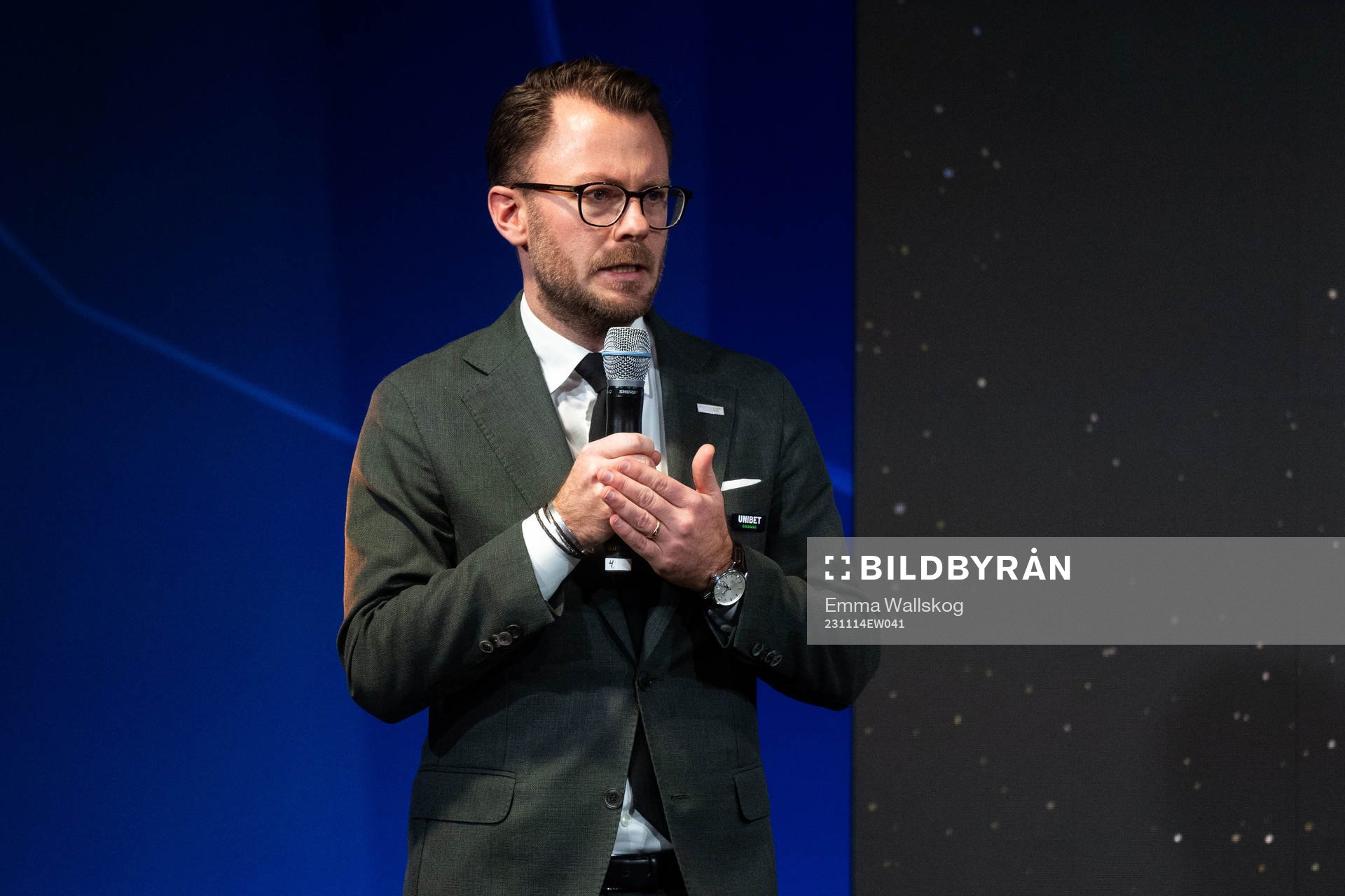 Anders Falk, Sponsorchef Unibet Sverige, under Allsvenskans Stora Pris den 14 november 2023 i Stockholm. 