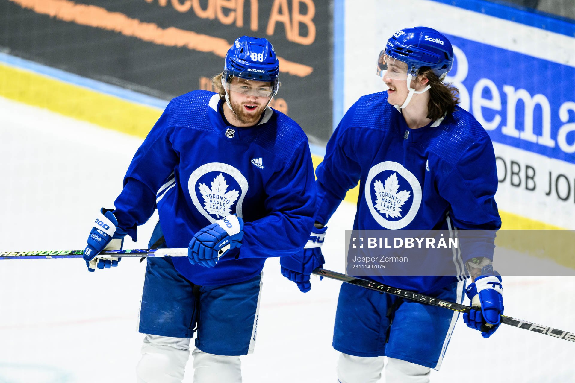William Nylander and Tyler Bertuzzi of Toronto Maple Leafs