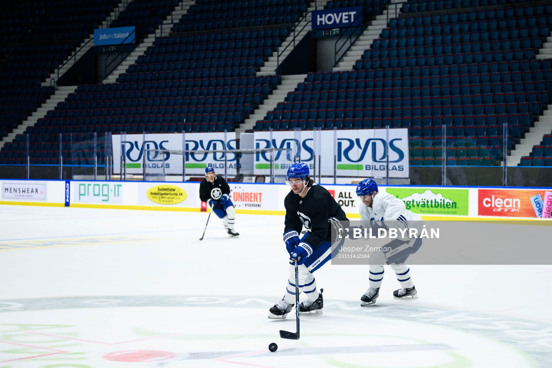 TJ Brodie and Calle Järnkrok of Toronto Maple Leafs