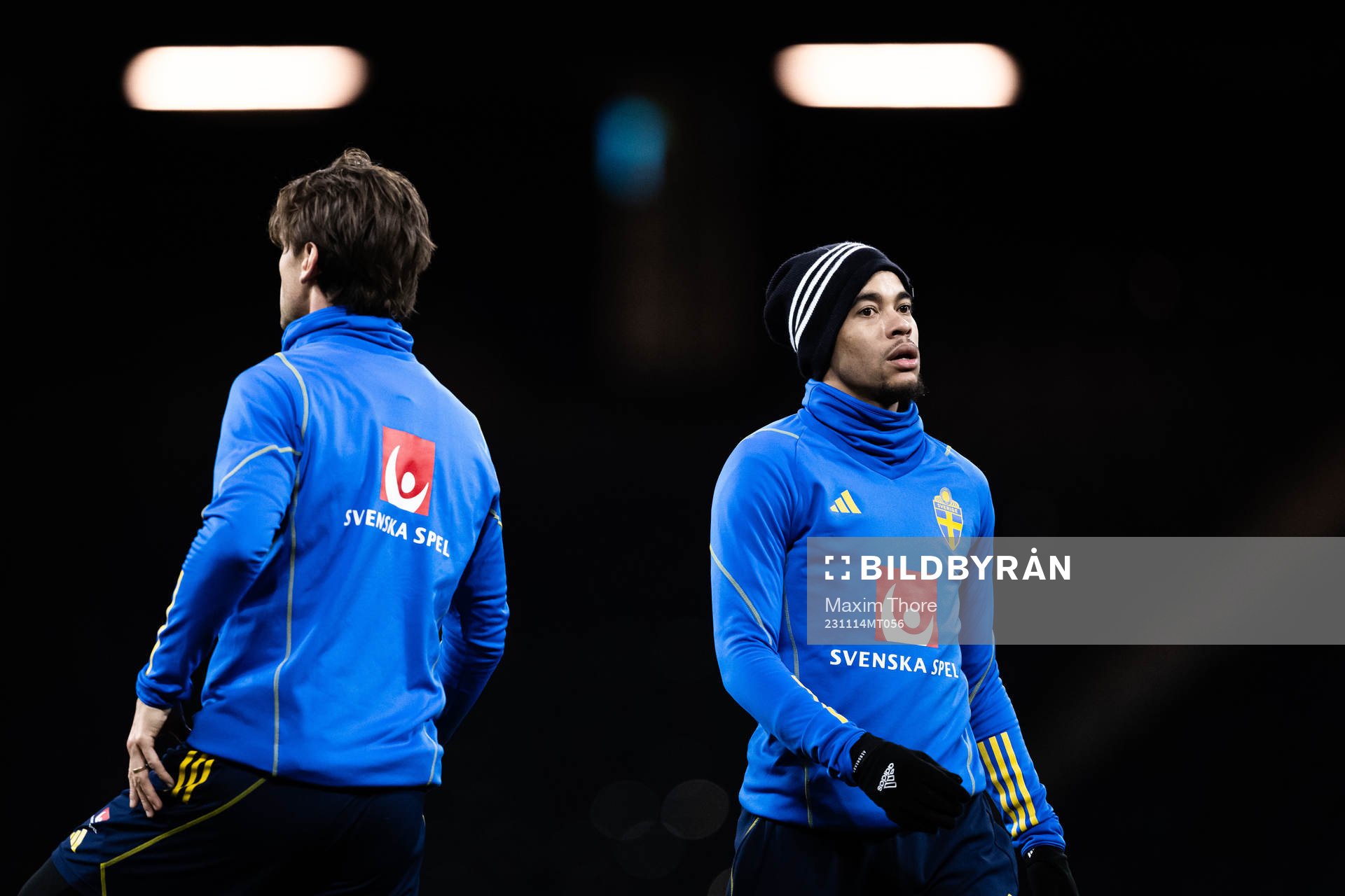 Robin Quaison of the Swedish national football team during a training session on November 14, 2023 in Stockholm.