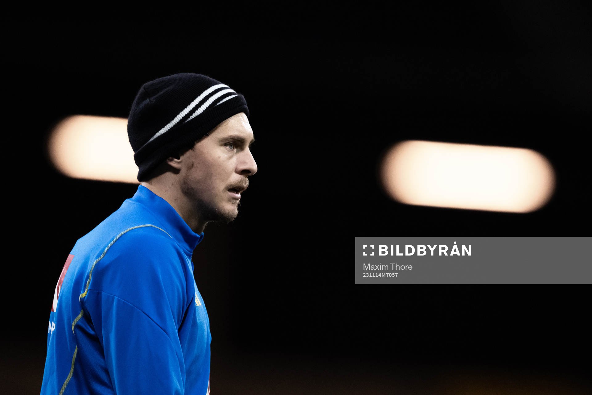  Victor Nilsson Lindelöf of the Swedish national football team during a training session on November 14, 2023 in Stockholm.