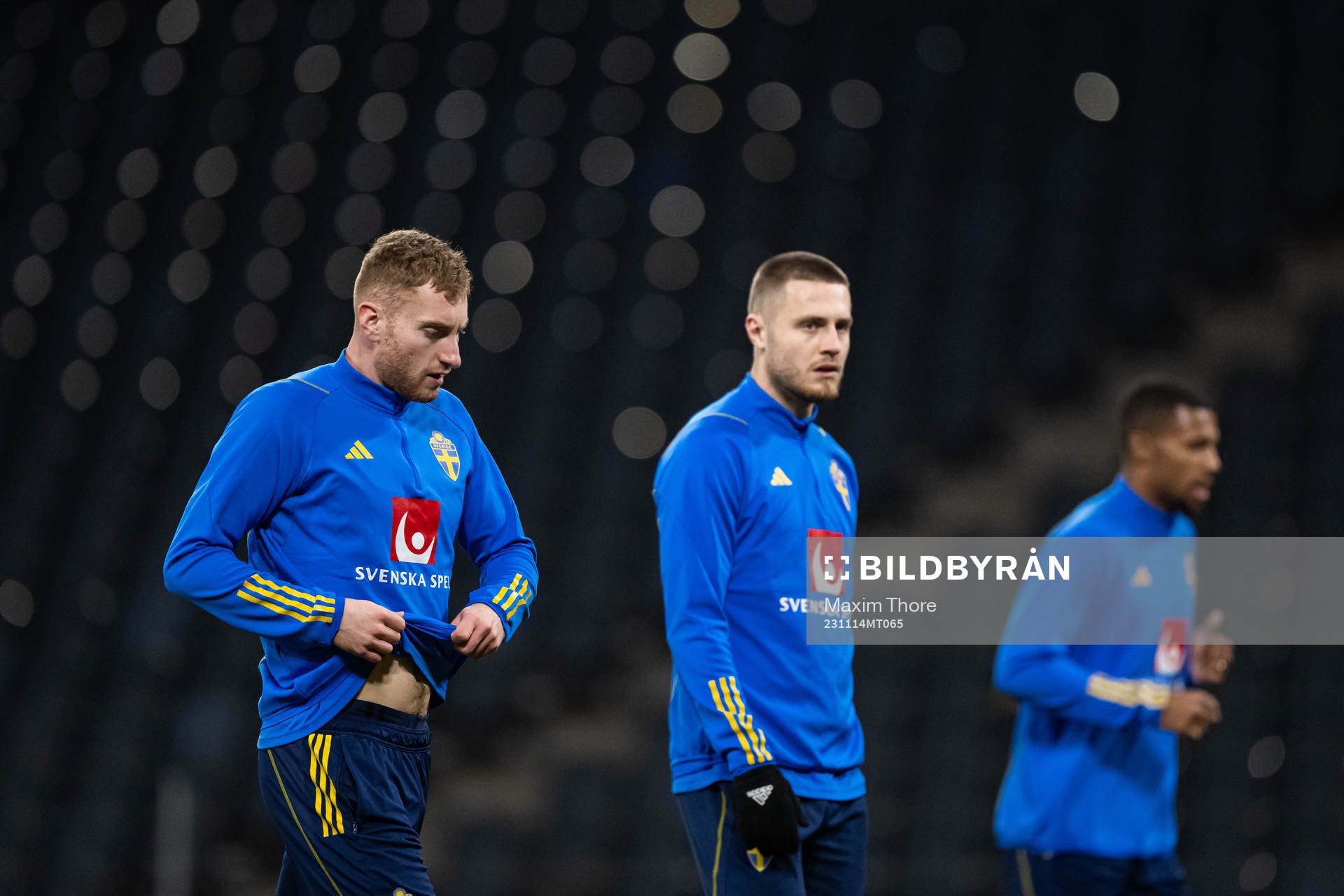 Dejan Kulusevski of the Swedish national football team during a training session on November 14, 2023 in Stockholm.