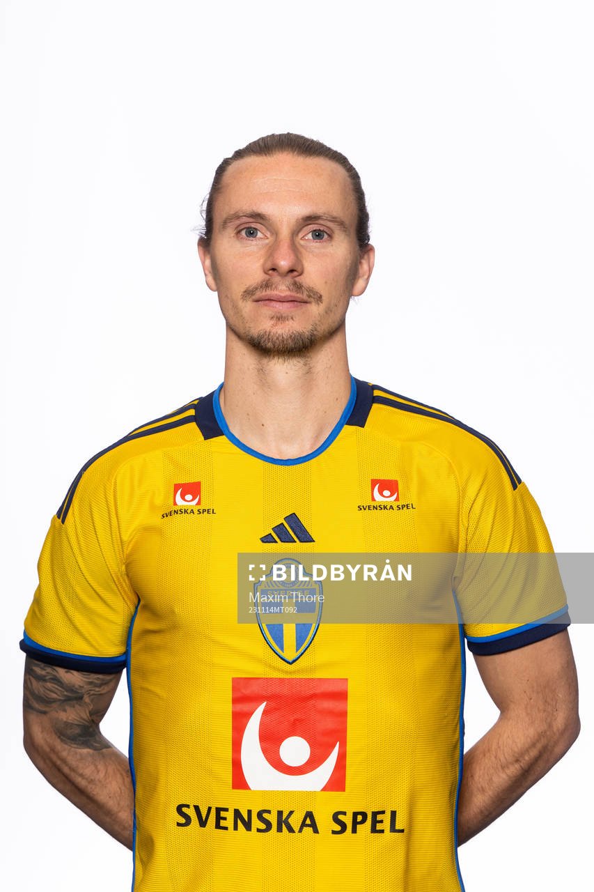 Niklas Hult of the Swedish national football team poses for