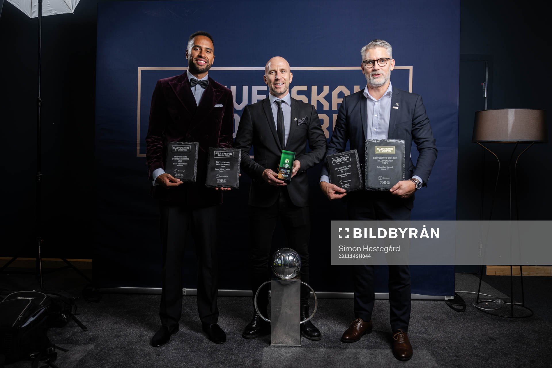Malmö FFs Isak Kiese Thelin, Henrik Rydström och Niclas