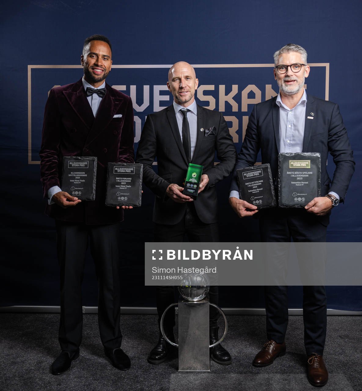 Malmö FFs Isak Kiese Thelin, Henrik Rydström och Niclas