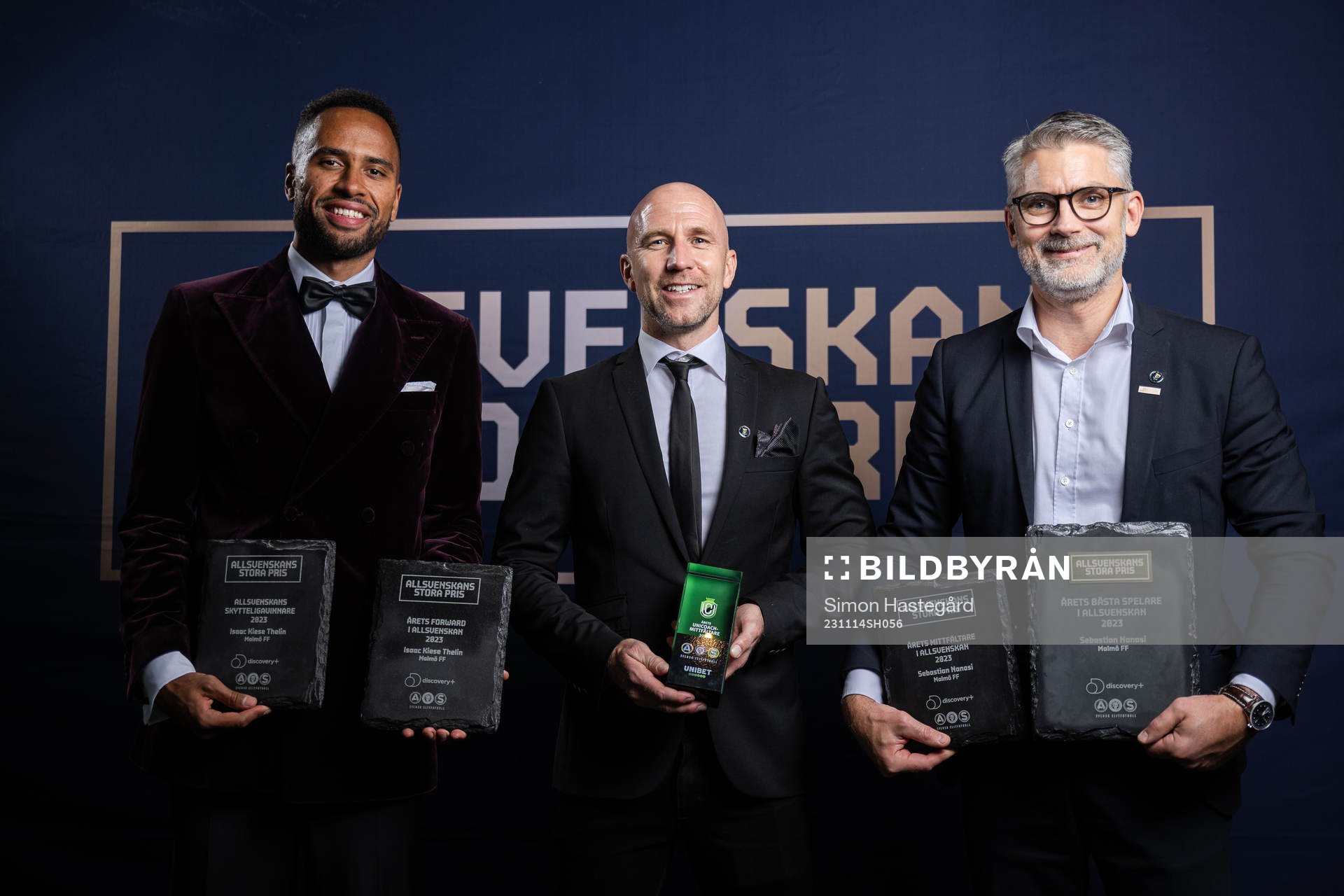 Malmö FFs Isak Kiese Thelin, Henrik Rydström och Niclas