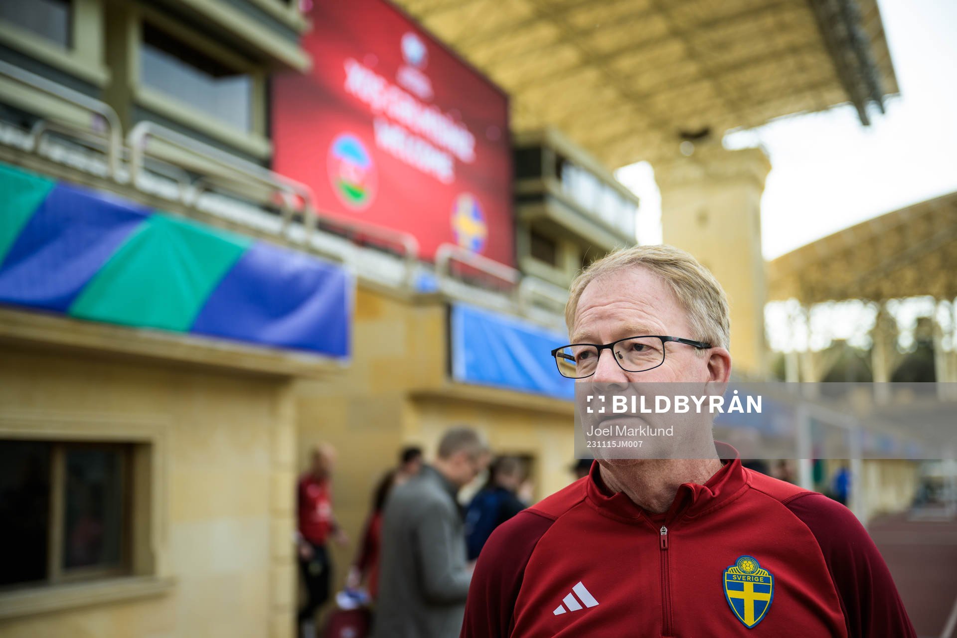 Scout Lasse Jacobsson of the Swedish national football team during a training session on November 15, 2023 in Baku. 