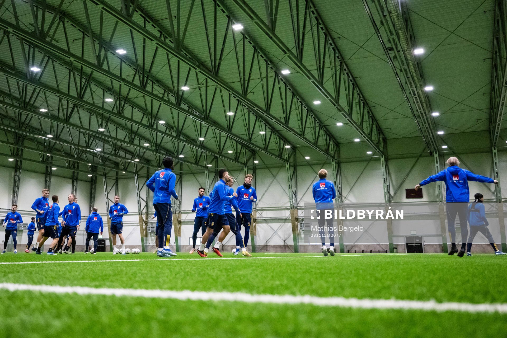 Spelare värmer upp