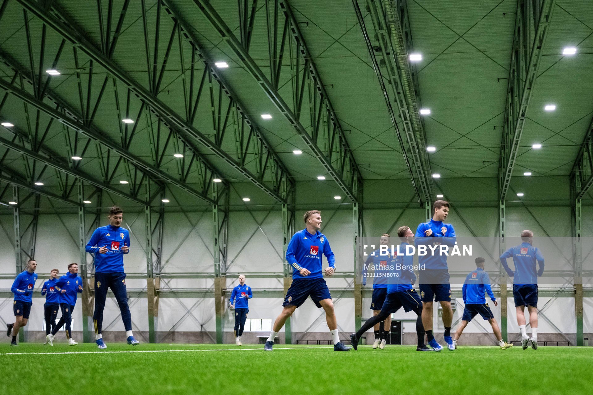 Spelare värmer upp