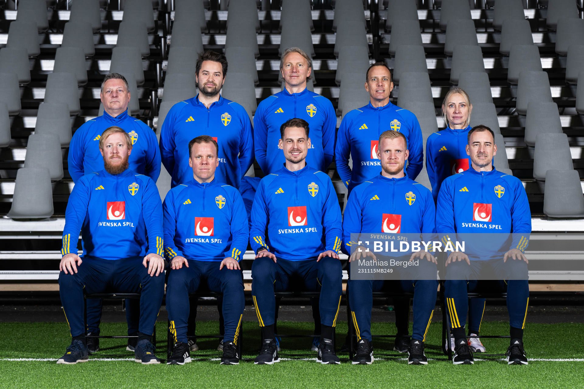 Staff of the Swedish under-21 national football team pose