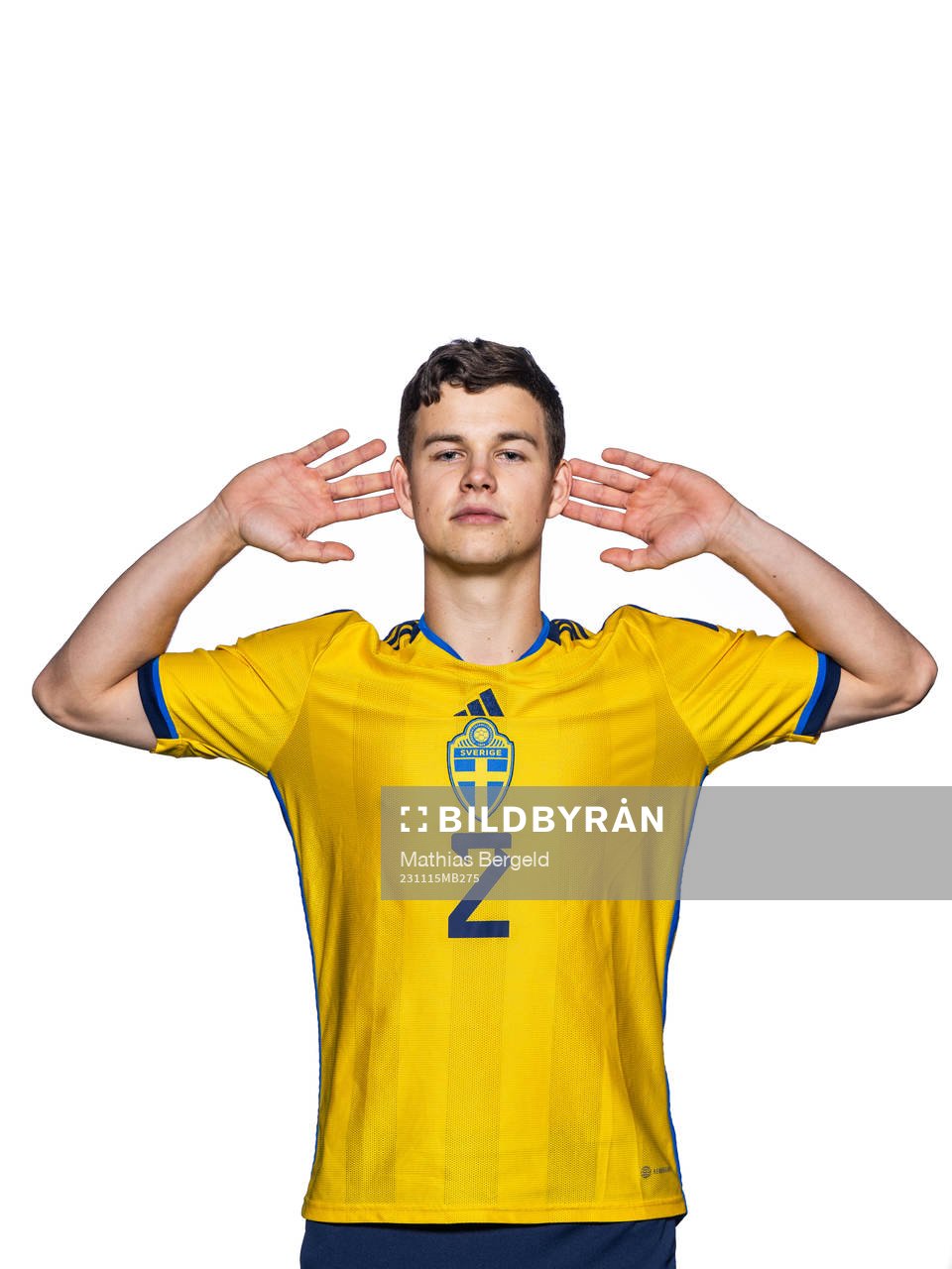 of the Swedish under-21 national football team pose for a