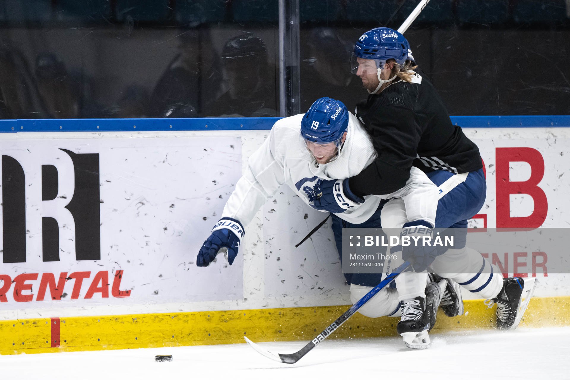 Calle Järnkrok and William Lagesson of Toronto Maple Leafs
