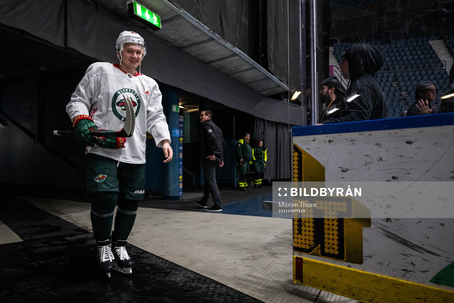 Kirill Kaprizov of Minnesota Wild at a practice session