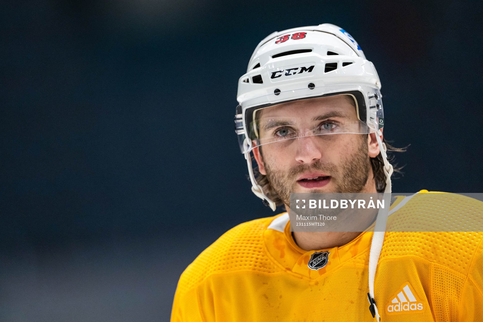 Ryan Hartman of Minnesota Wild at a practice session