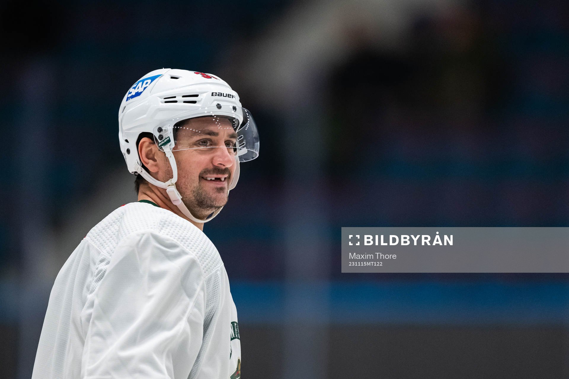 Mats Zuccarello of Minnesota Wild at a practice session