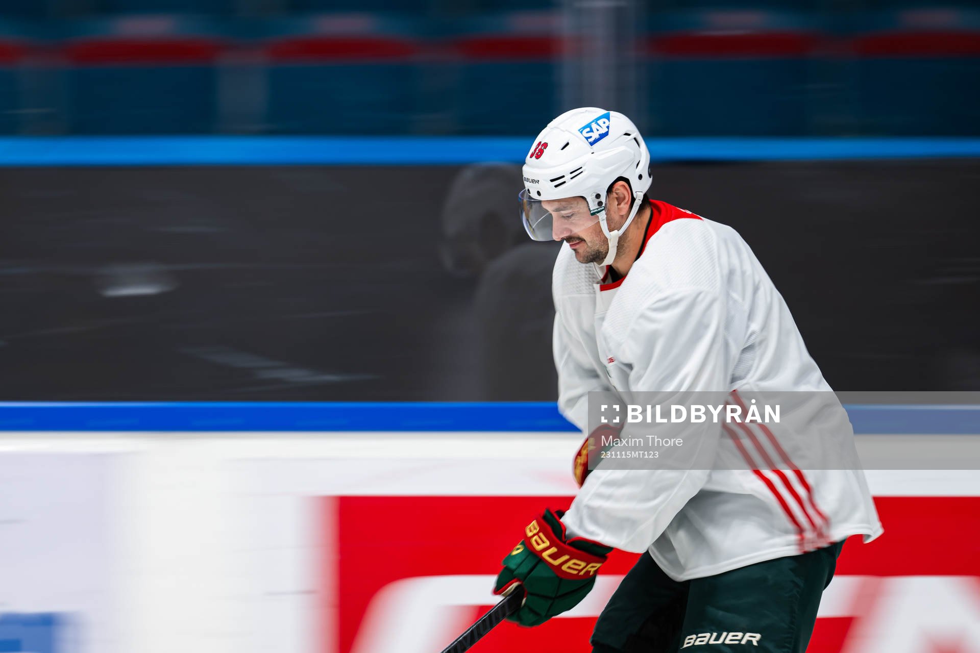 Mats Zuccarello of Minnesota Wild at a practice session