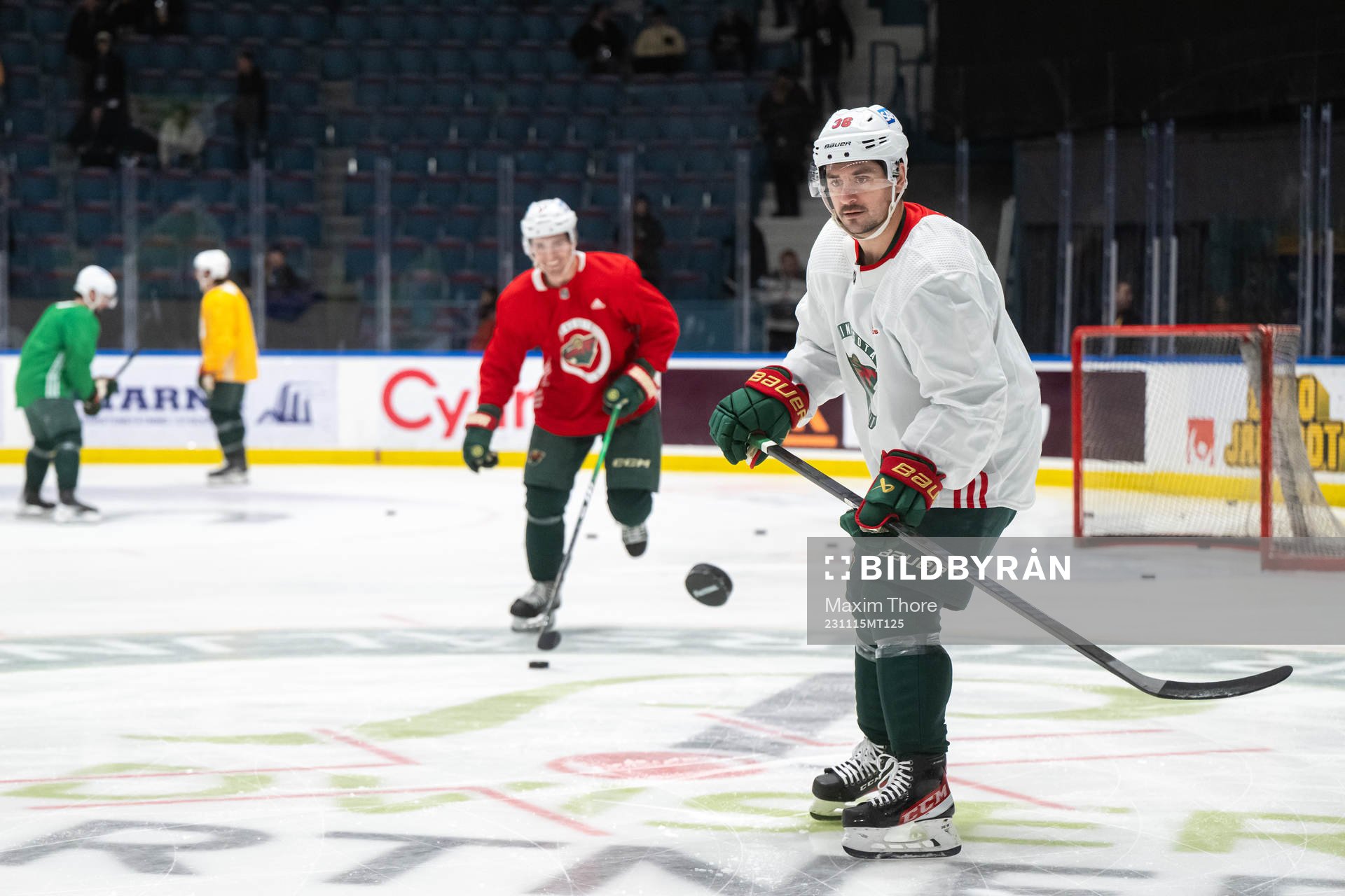 Mats Zuccarello of Minnesota Wild at a practice session