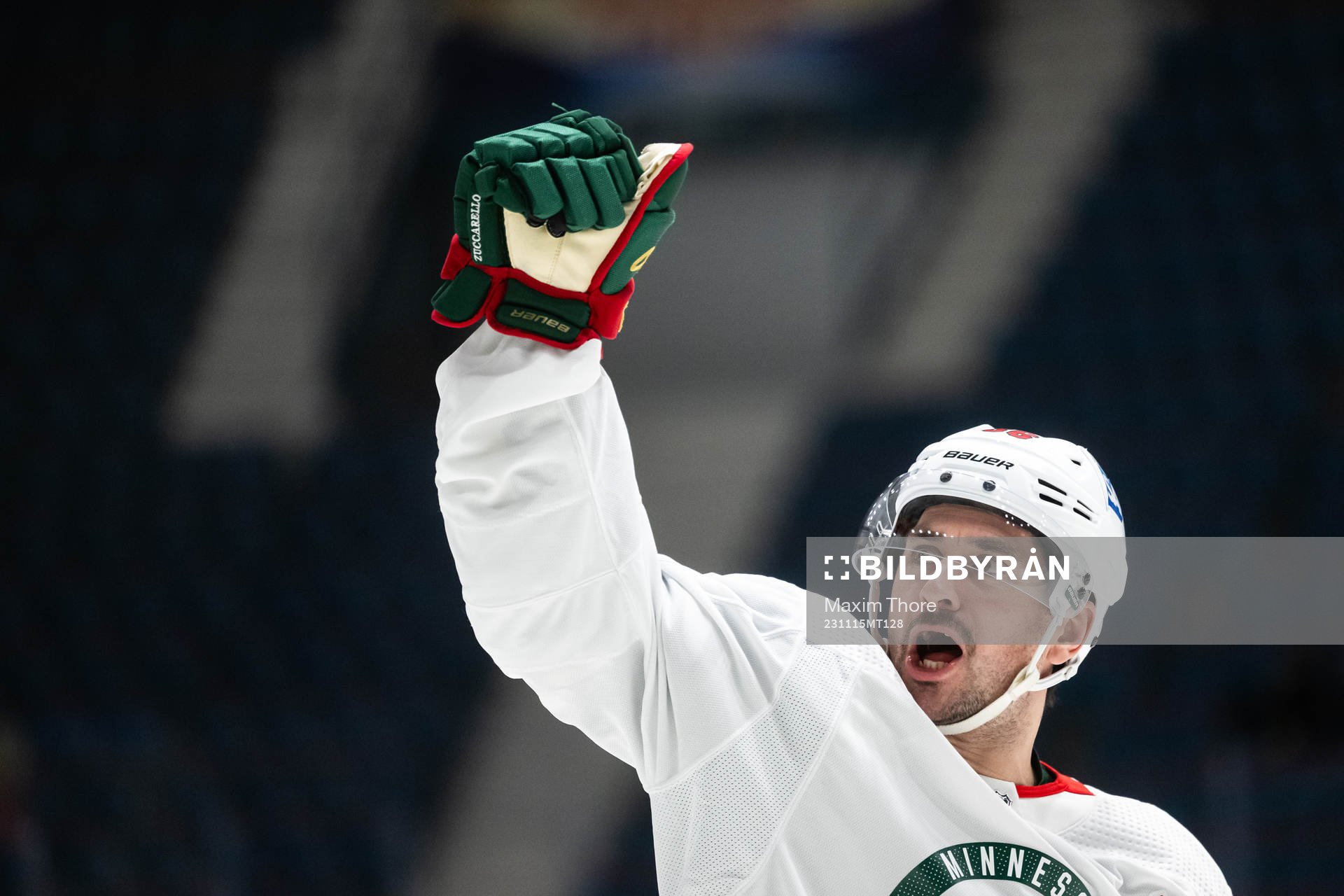 Mats Zuccarello of Minnesota Wild at a practice session