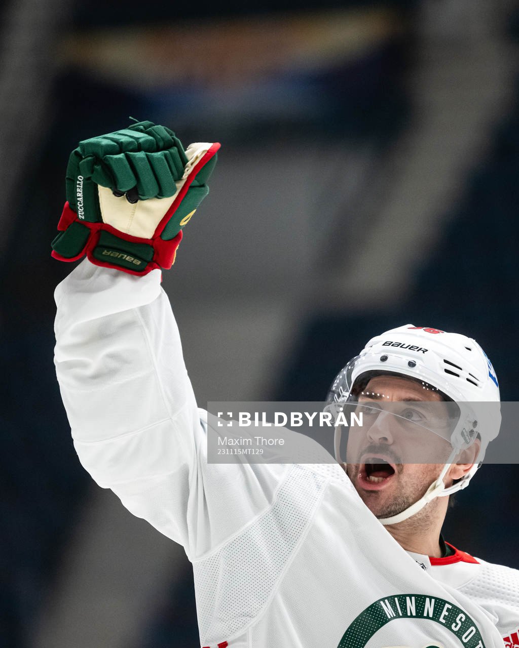 Mats Zuccarello of Minnesota Wild at a practice session