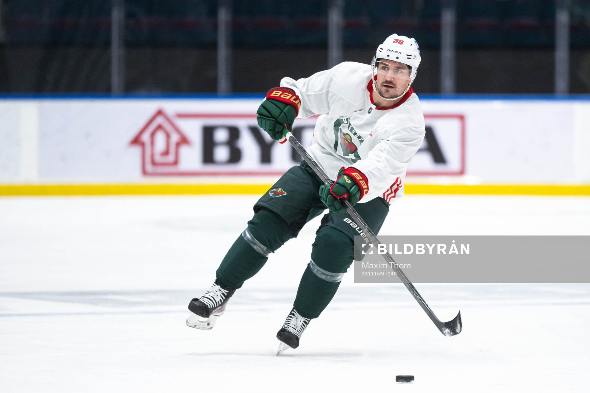 Mats Zuccarello of Minnesota Wild at a practice session