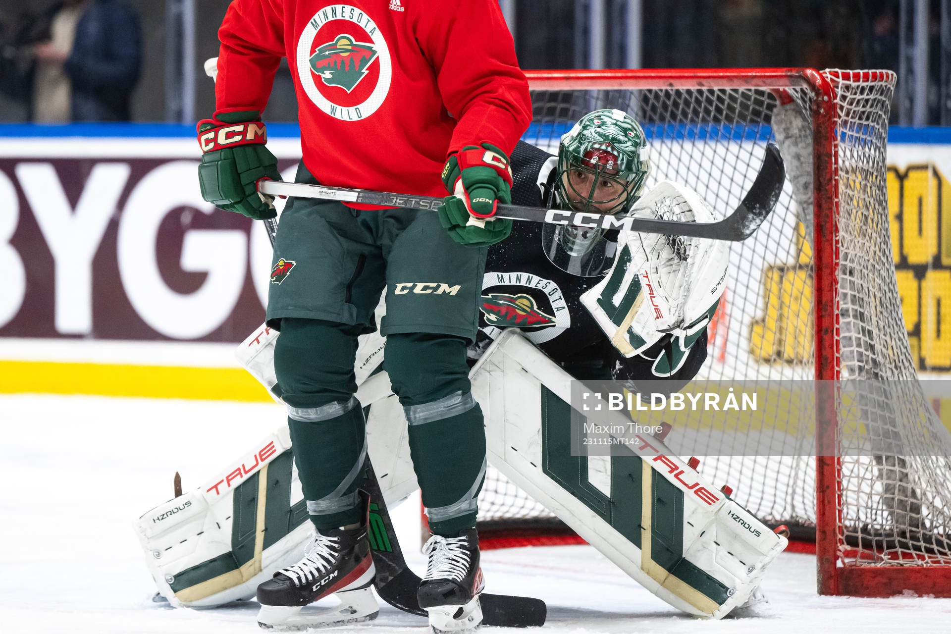Goaltender Marc-Andre Fleury of Minnesota Wild at a
