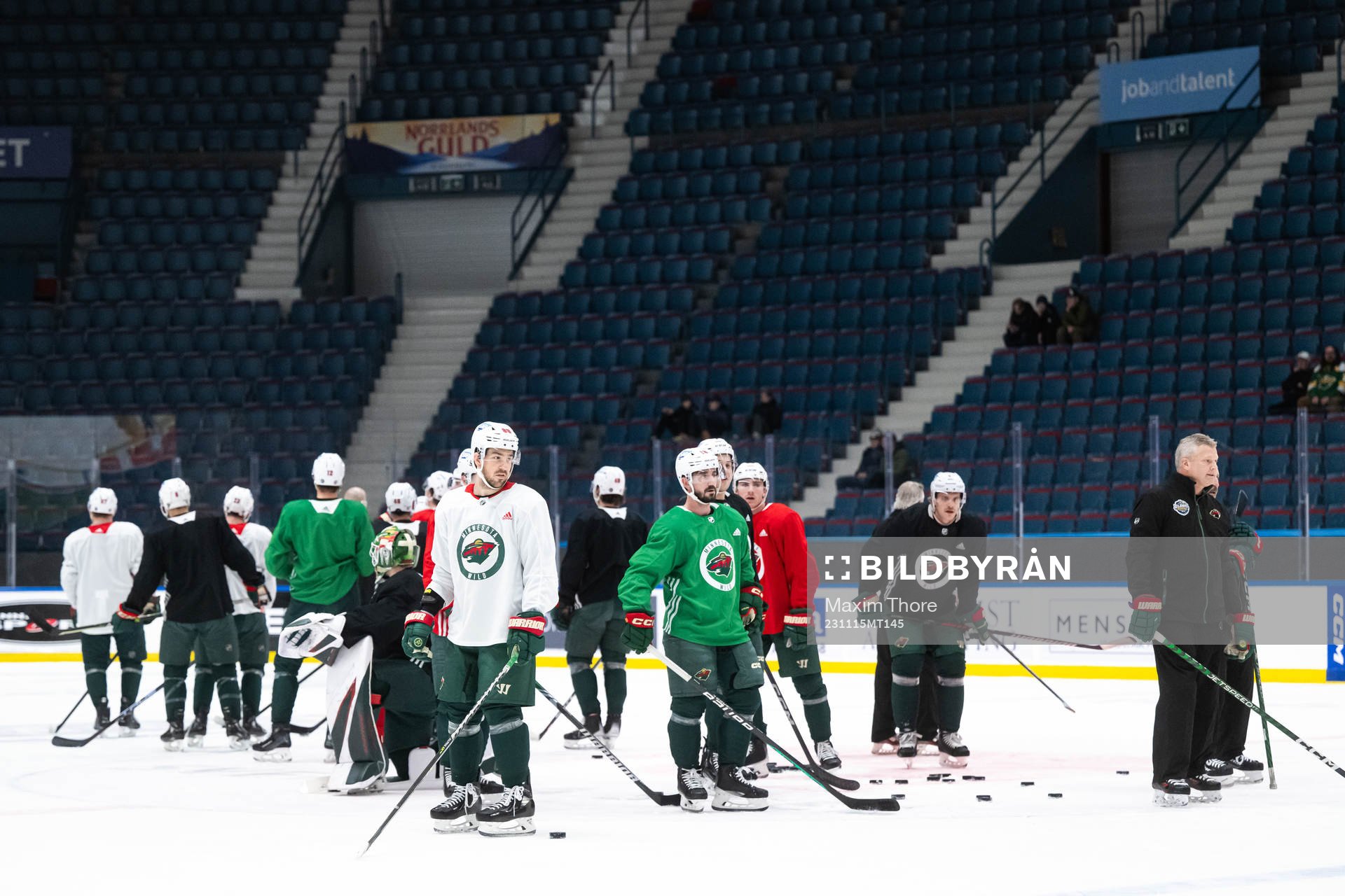 The players of Minnesota Wild at a practice session