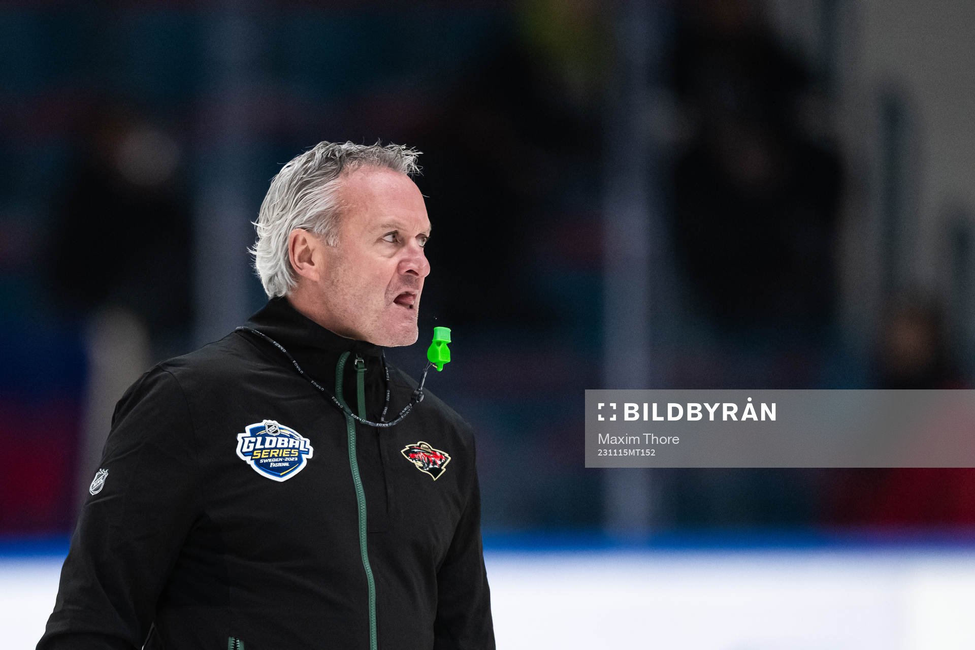 Head coach Dean Evason of Minnesota Wild at a practice