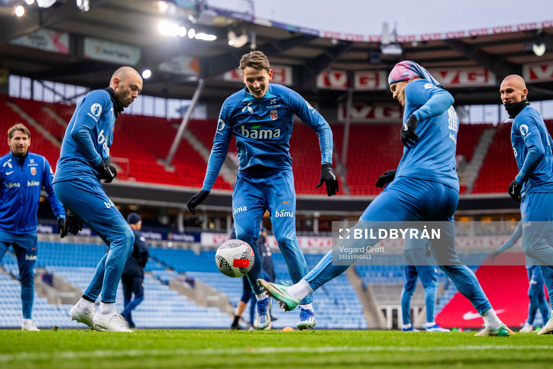 Fredrik Aursnes, Sander Berge and Erling Braut Haaland of