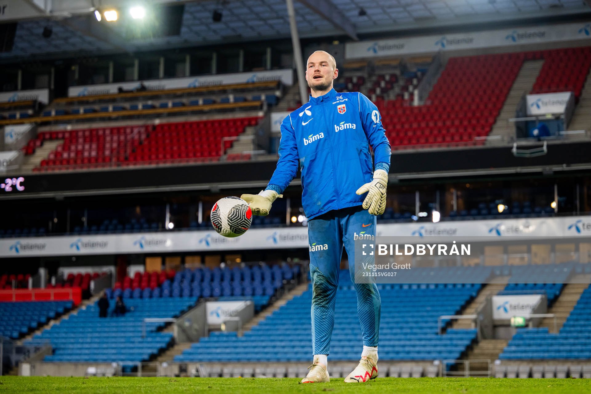 Goalkeeper Viljar Myhra of the Norwegian national football