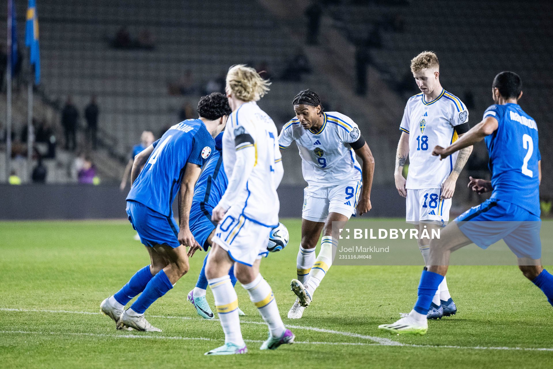 Emil Forsberg, Jens Cajuste and Samuel Gustafson of Sweden