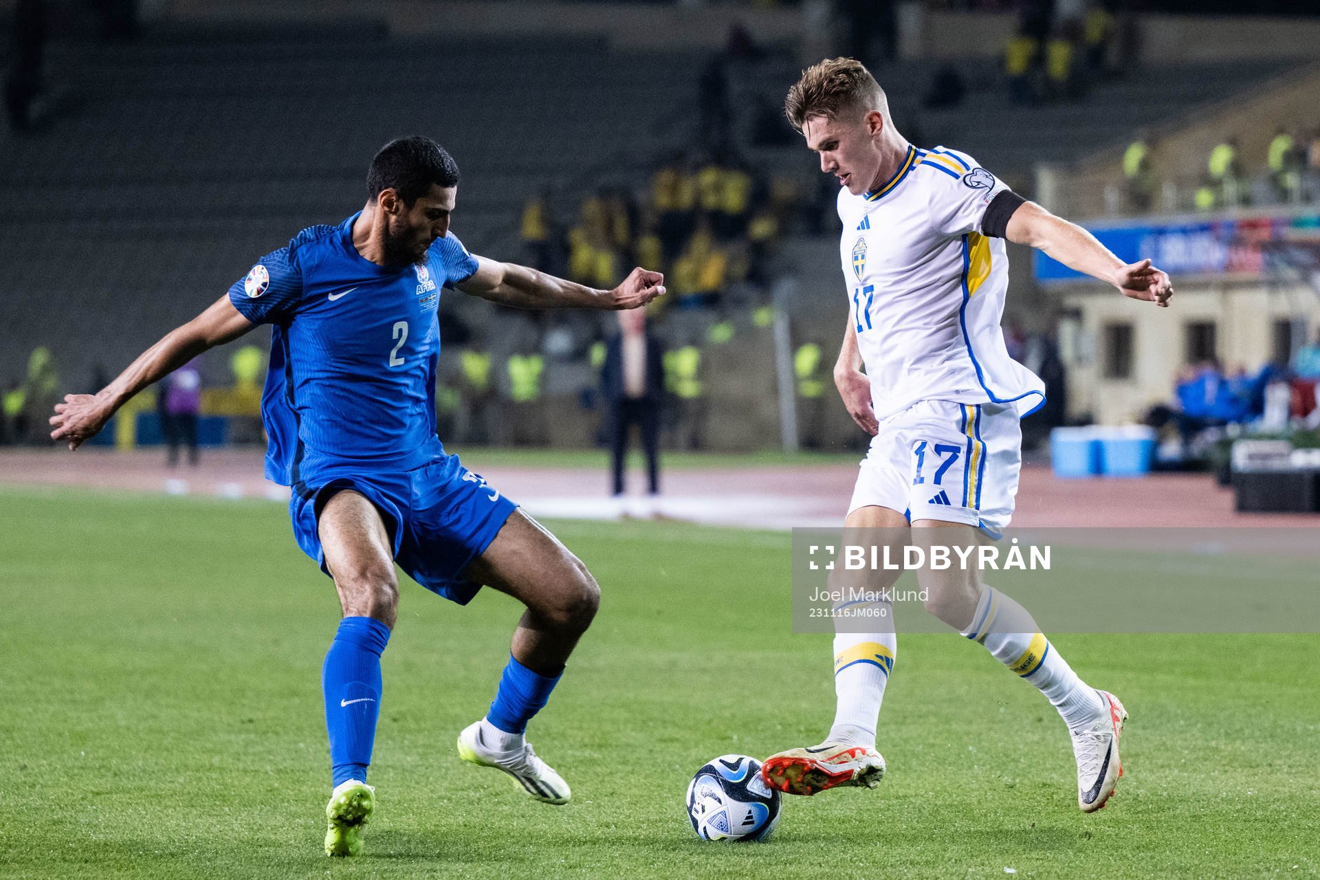 Rahil Mammadov of Azerbaijan and Viktor Gyökeres of Sweden