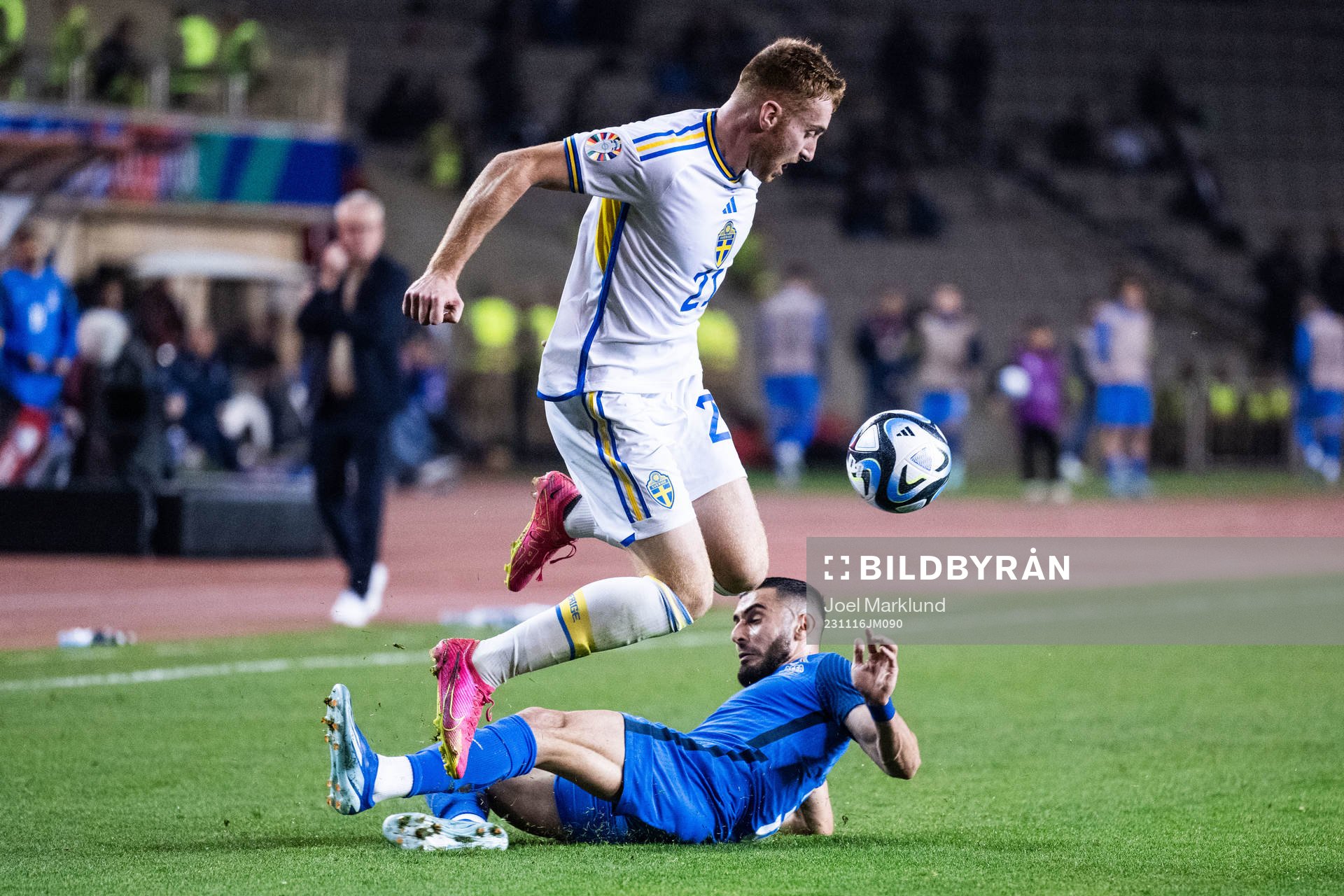 Dejan Kulusevski of Sweden and Elvin Jafarguliyev of