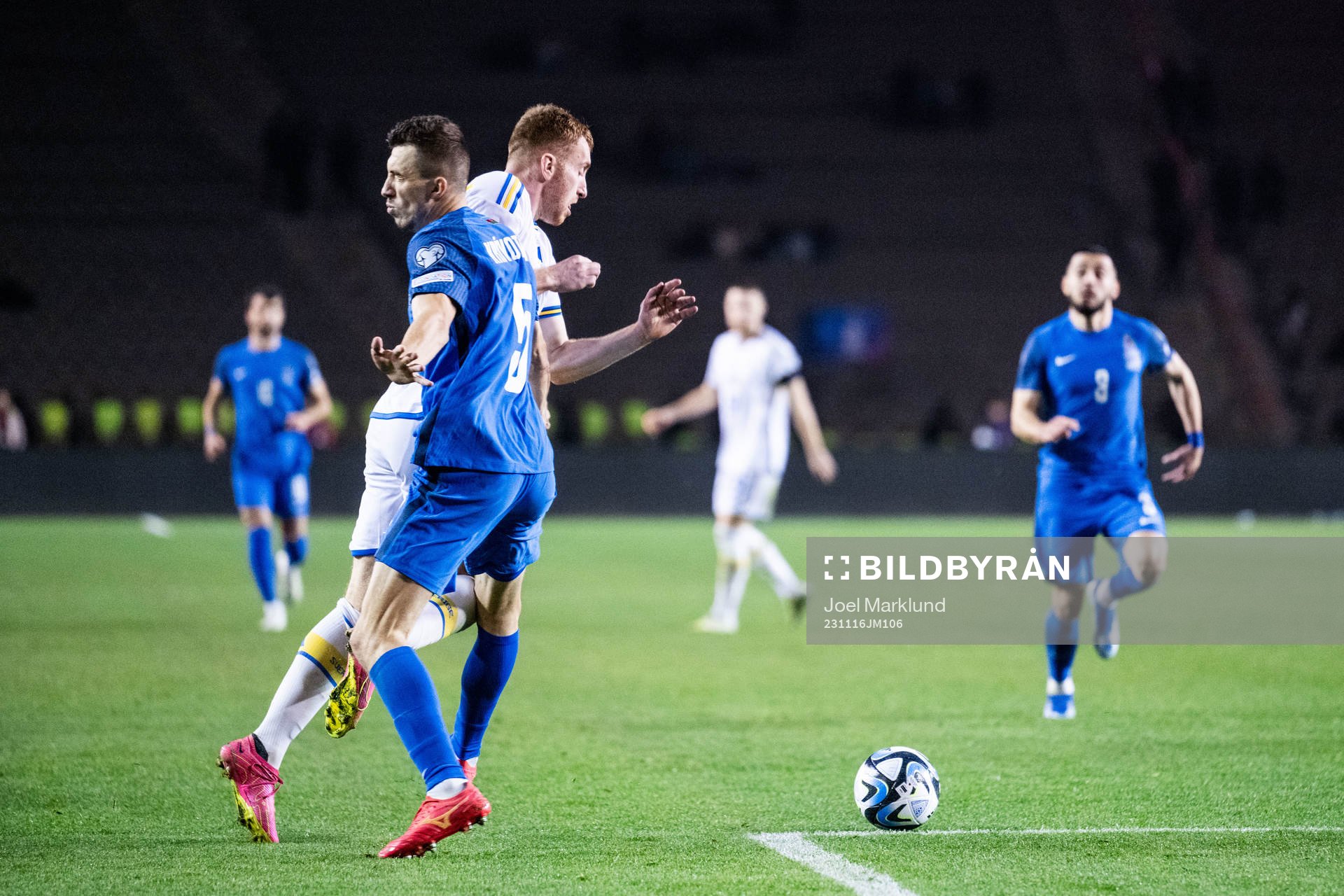 Anton Krivotsyuk of Azerbaijan and Dejan Kulusevski of