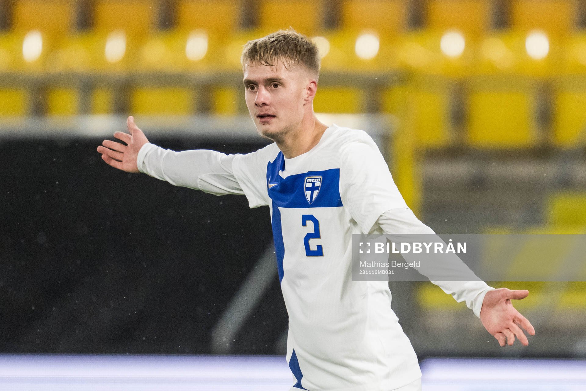 Rony Jansson of Finland during the international friendly under-21 football match between Sweden and Finland on November 16, 2023 in Borås.