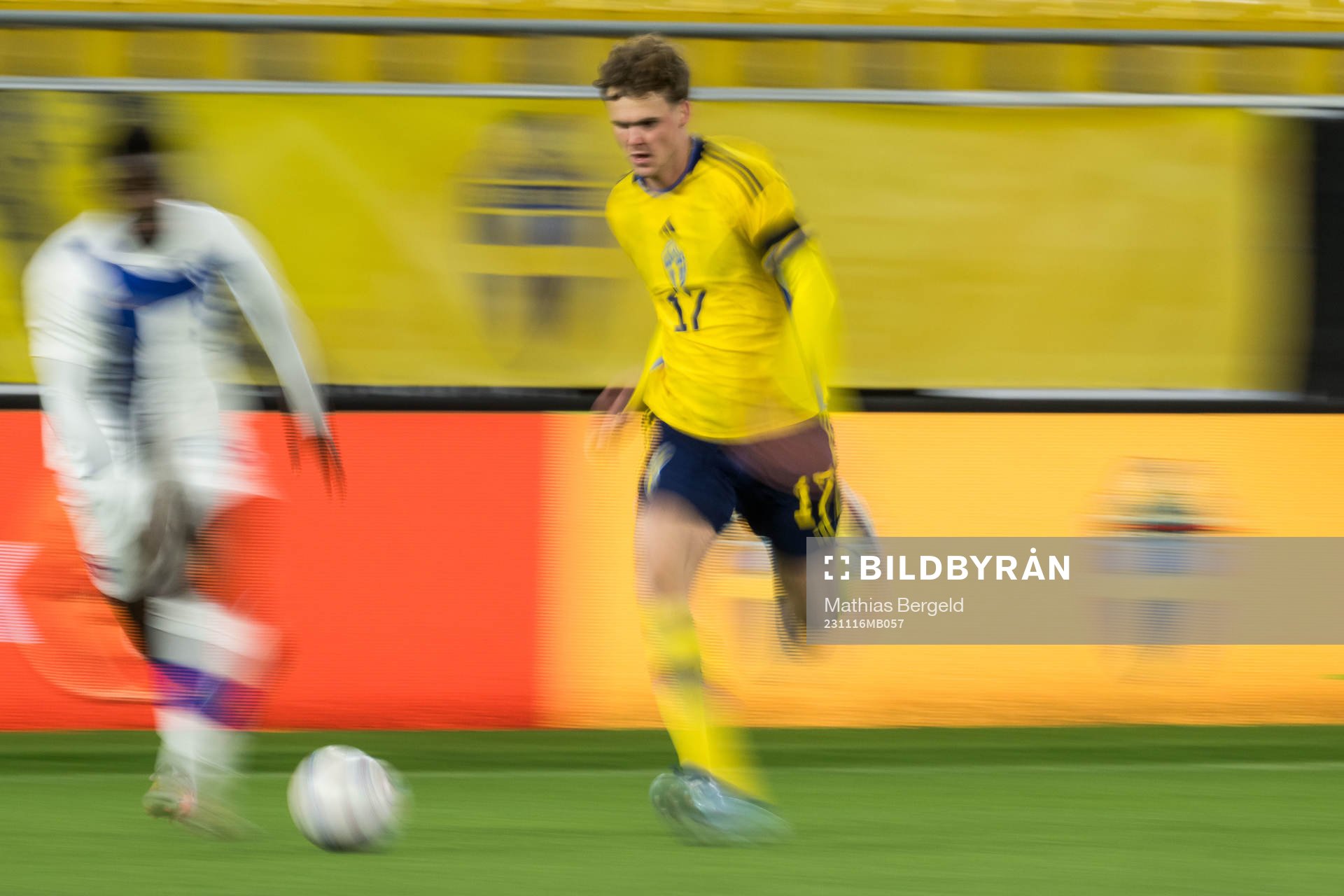 Williot Swedberg of Sweden during the international friendly under-21 football match between Sweden and Finland on November 16, 2023 in Borås.