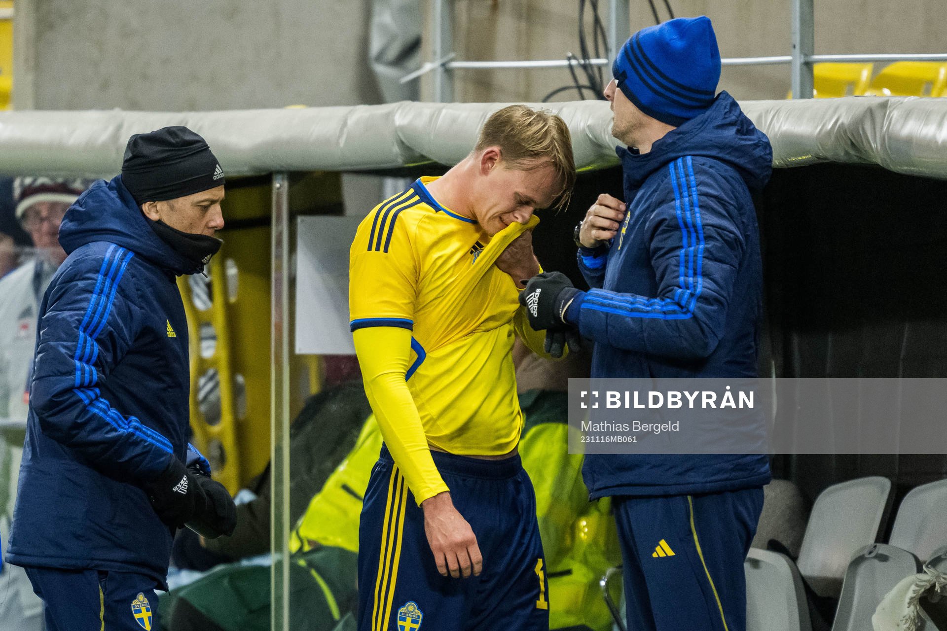 Oscar Wilhelmsson of Sweden leaves the pitch
