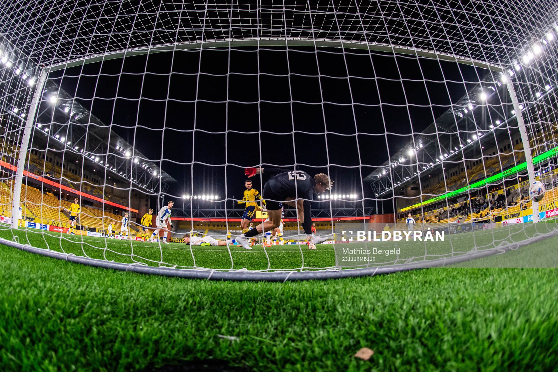 Goalkeeper Lasse Schulz of Finland lets in 2-0