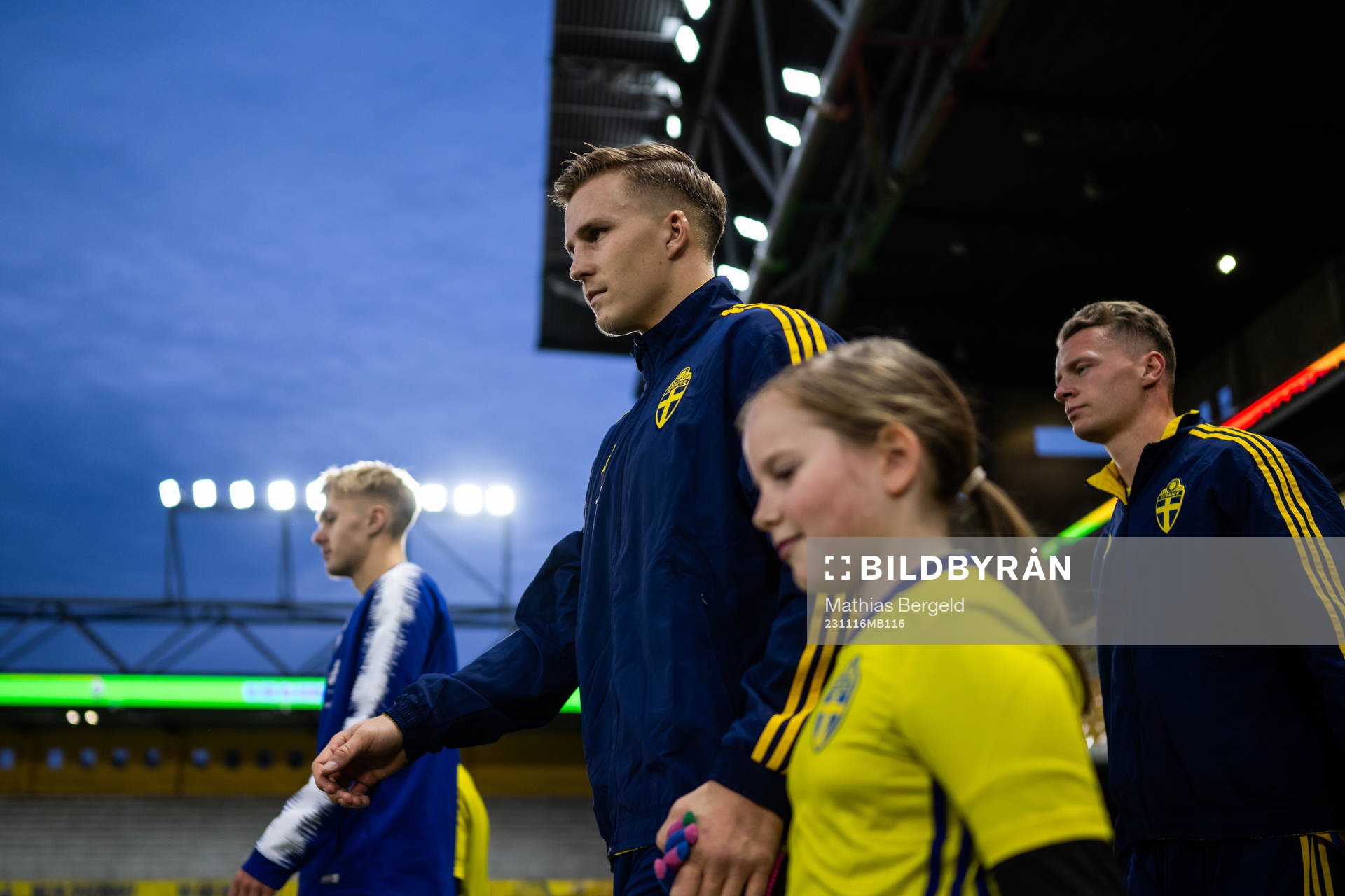 Casper Widell of Sweden enters the pitch