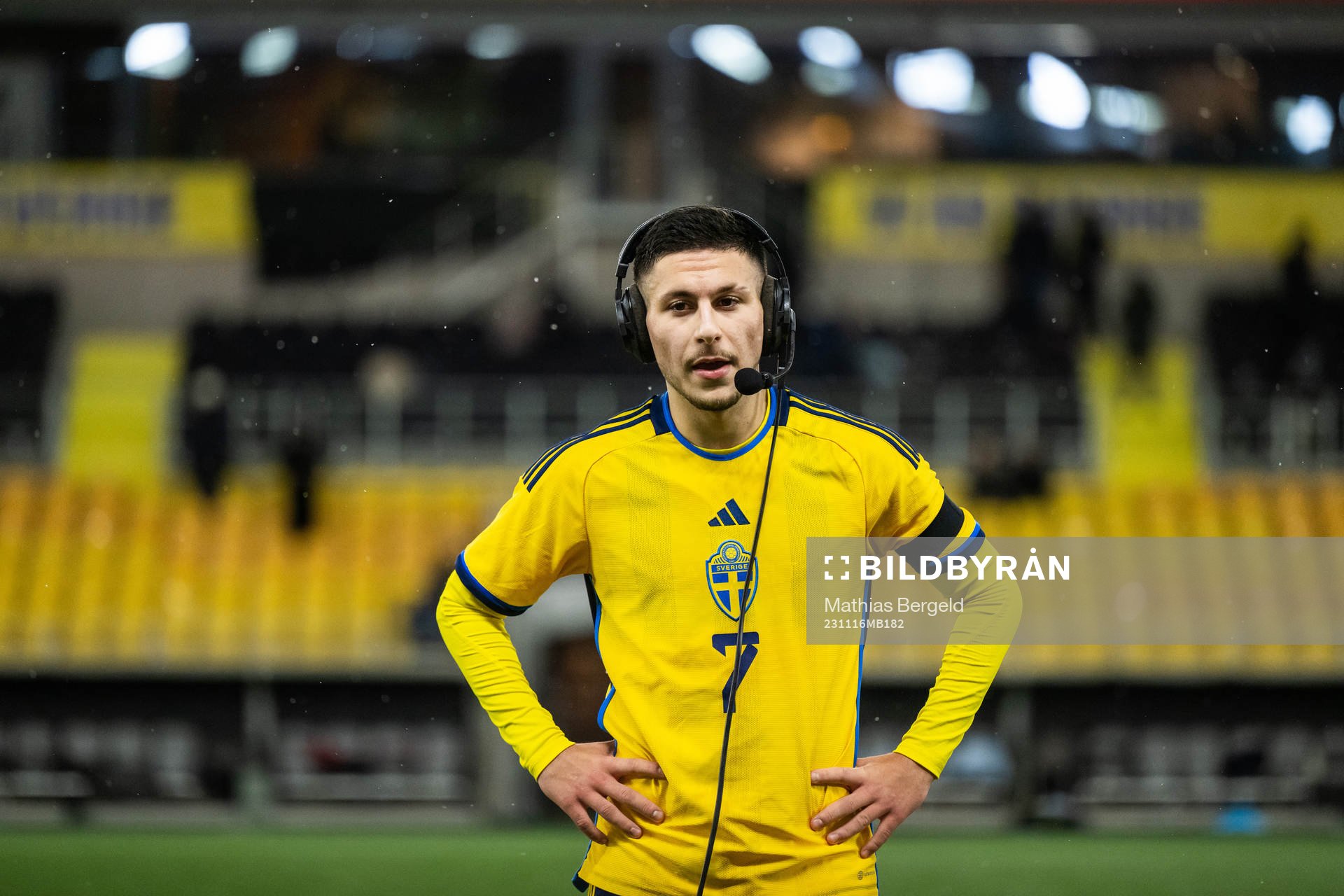Roony Bardghji of Sweden is interviewed at half time