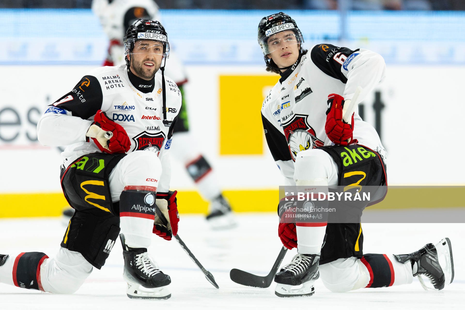 Malmö Redhawks Alan Quine och Dominik Badinka
