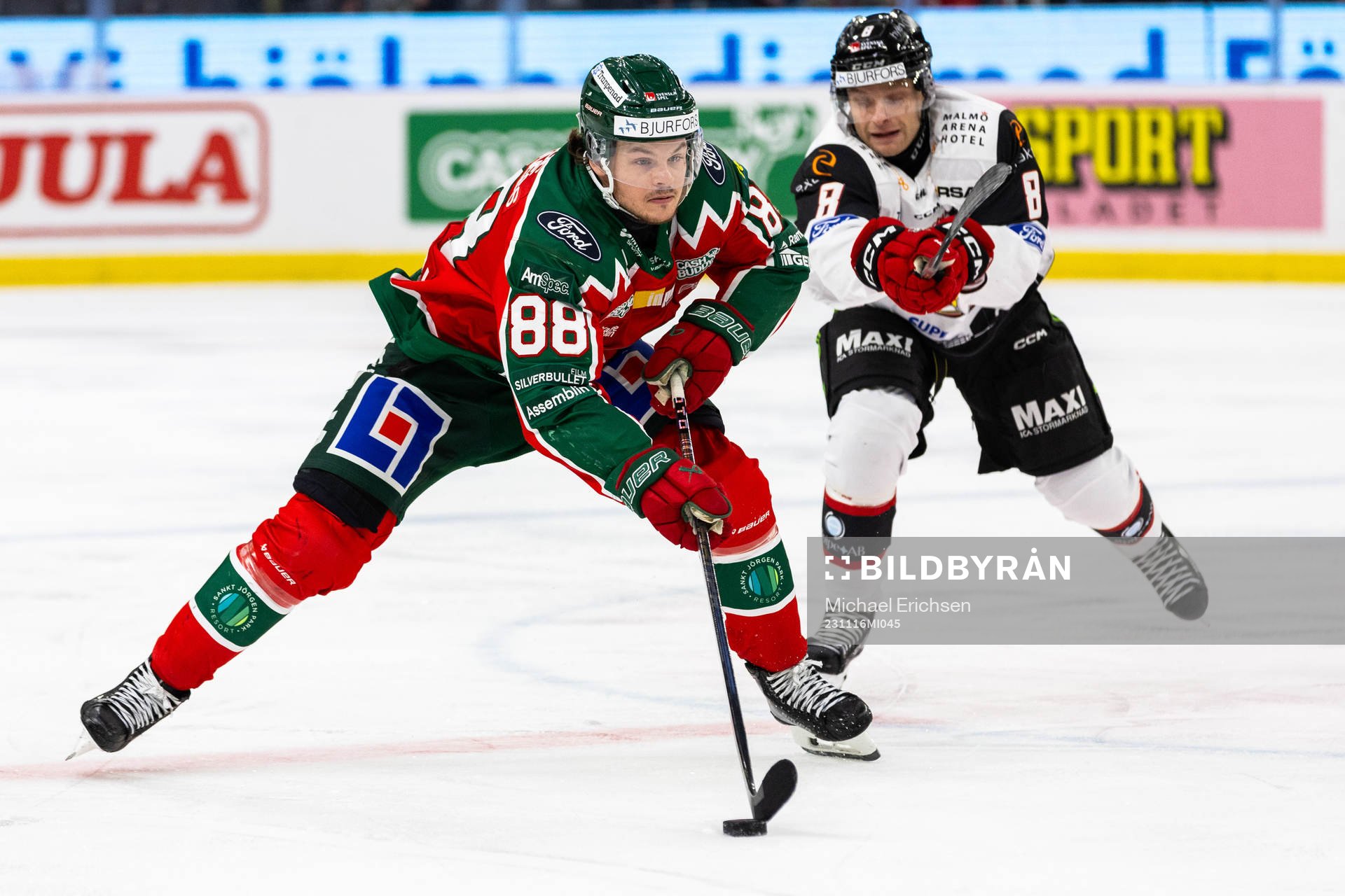 Frölundas Malte Strömwall och Malmö Redhawks Johan